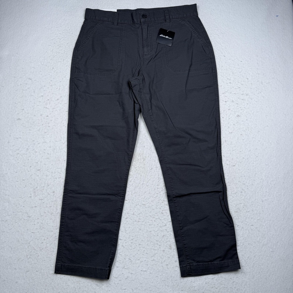 Eddie Bauer Pants Womens 10 Gray Adventure Ripstop Ankle High Rise Stretch Twill
